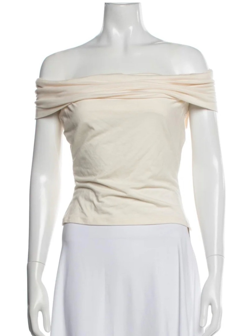 Reformation Off-Shoulder Cream Top